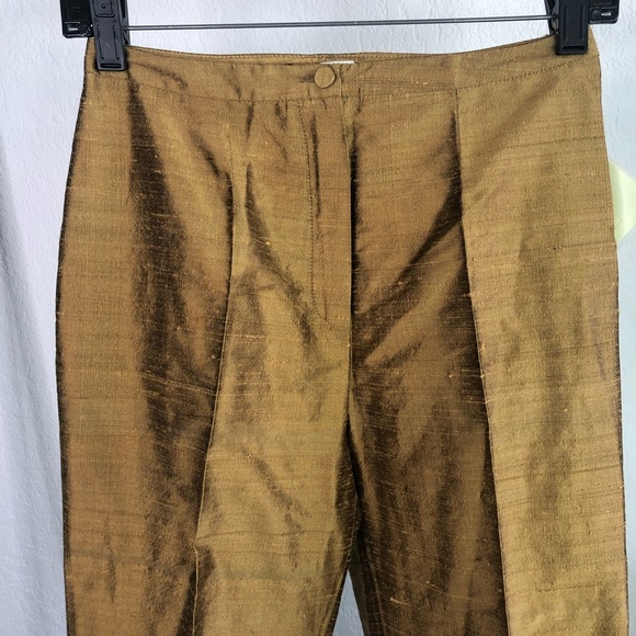 Paule Vasseur Gemeau 100% Silk Gold Pants - Picture 2 of 8